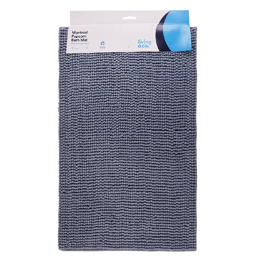 Living & Co Montreal Popcorn Bath Mat Blue Mid 50cm x 80cm Blue Mid