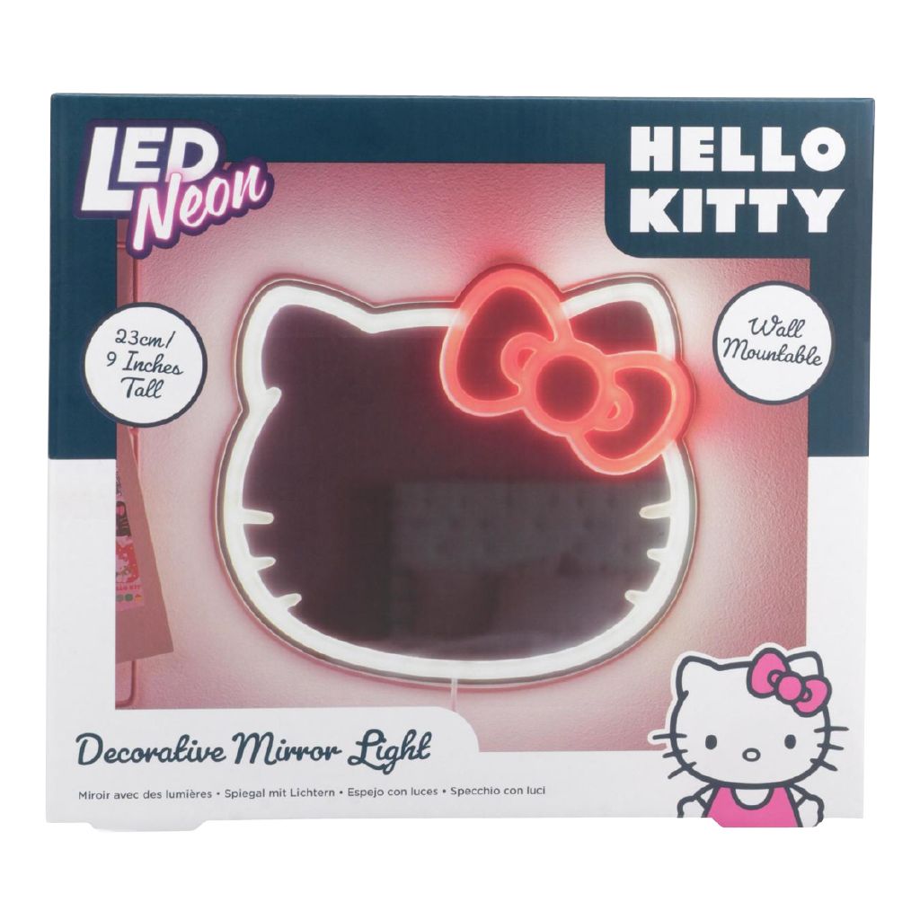 Paladone Hello Kitty Wall Mountable LED Neon Mirror | The Warehouse