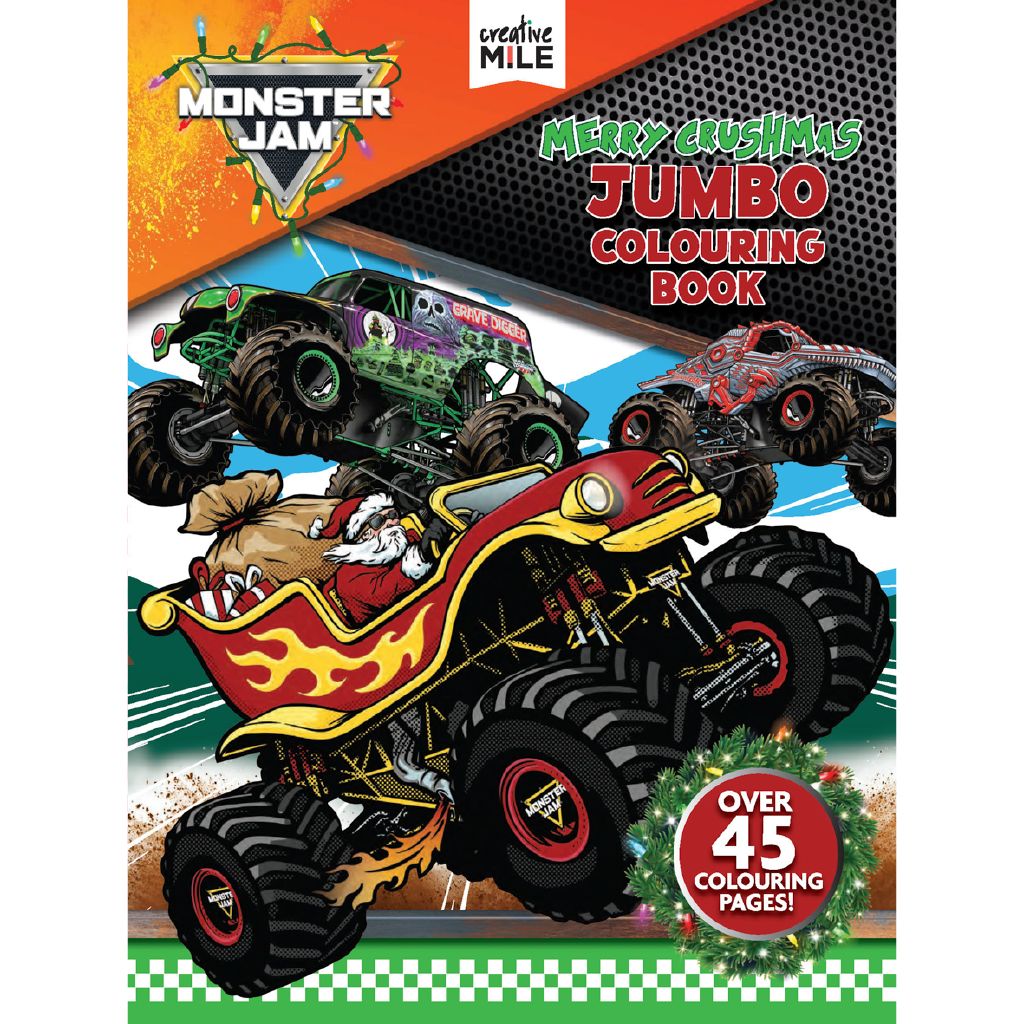 Monster Jam: Merry Crushmas Jumbo Colouring Book | The Warehouse