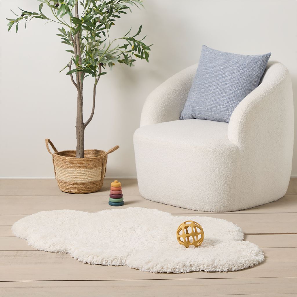 Living & Co Rug Sherpa Cloud Cream 120cm
