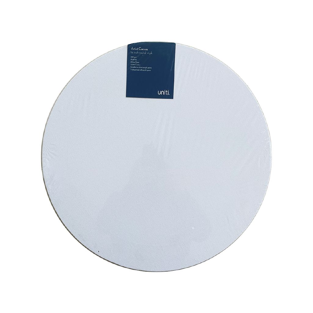 Uniti Value Blank Round Canvas 16 inch 4 Pack The Warehouse