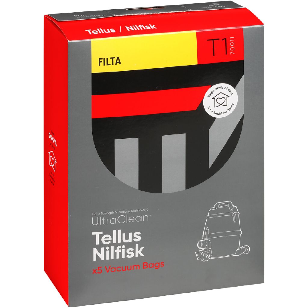 Ultra Clean Vacuum Bags For Tellus Nilfisk 5 Pack The Warehouse