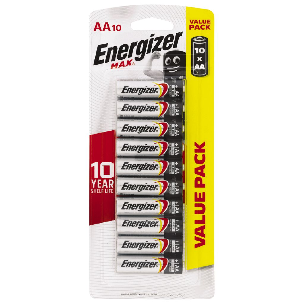 Energizer Max Alkaline Batteries AA 10 Pack The Warehouse