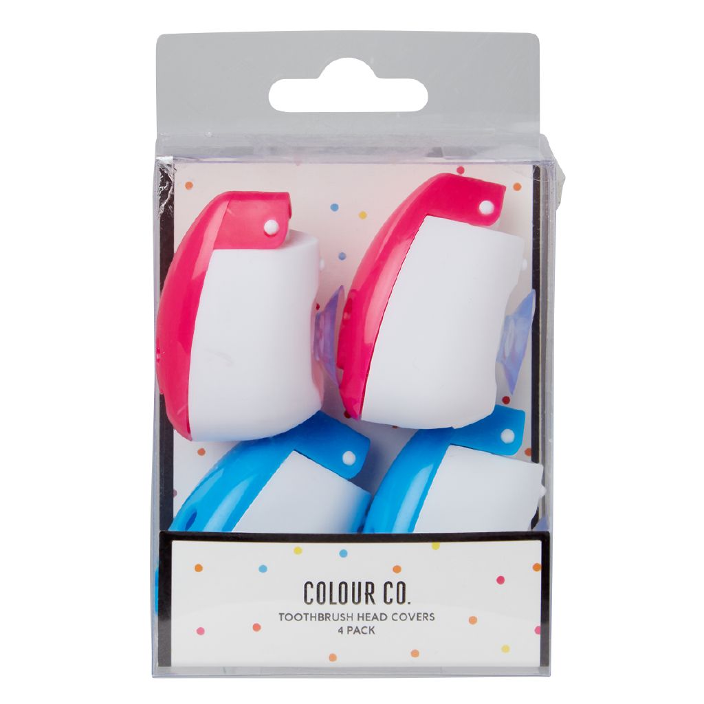 Colour Co. Toothbrush Head Covers Assorted 4 Pack Assorted The Warehouse