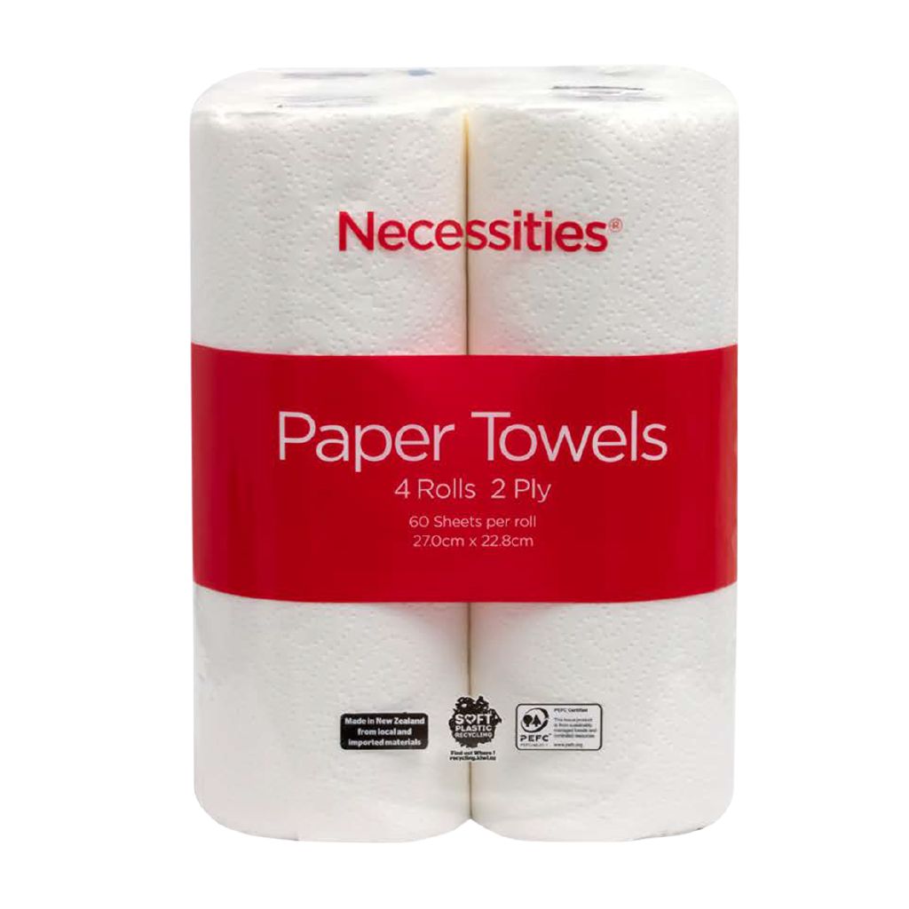 Necessities Brand Paper Towel White 60 Sheet 4 Pack Tall White The Warehouse
