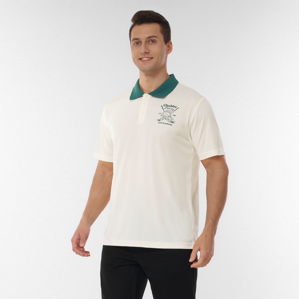 Universal Happy Gilmore Men's Golf Polo Cream | The Warehouse