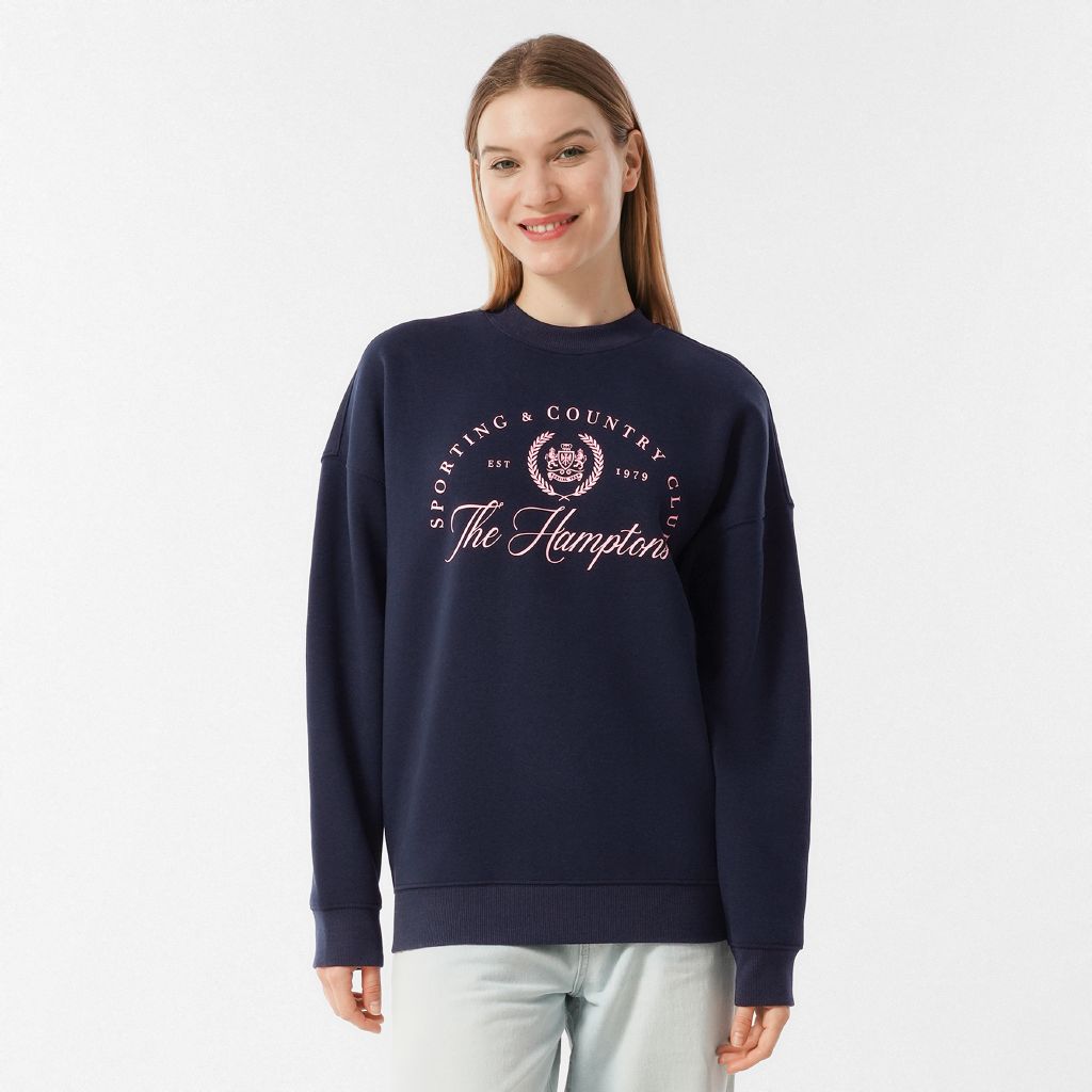 H&H Women's Long Sleeve Graphic Crew