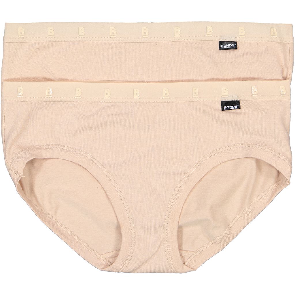 B FOR BONDS Women's Midi Briefs 2 Pack Natural The Warehouse