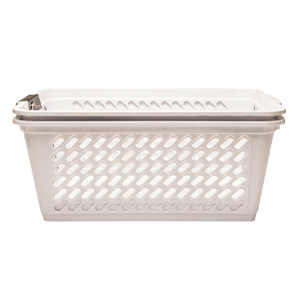 Living & Co Storage Basket Large White 2 Pack White The Warehouse