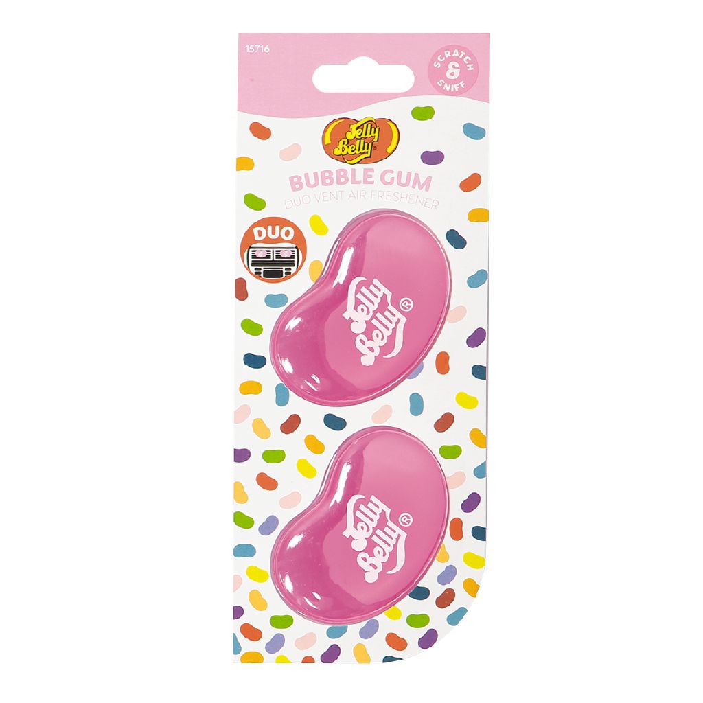 Jelly Belly Duo Mini Vent Mount Car Air Freshener Bubble Gum Scent