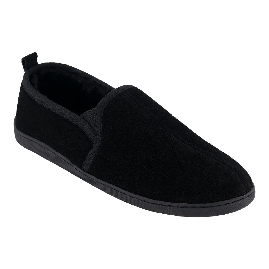H&H Men's Calm Suede Slippers Black The Warehouse