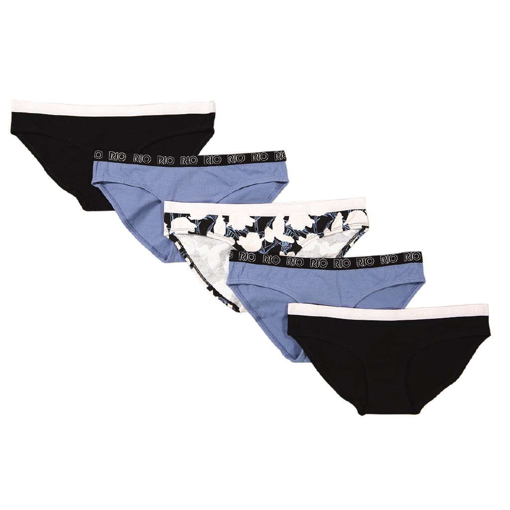 Rio Women's Bikini Briefs 5 Pack Steel The Warehouse