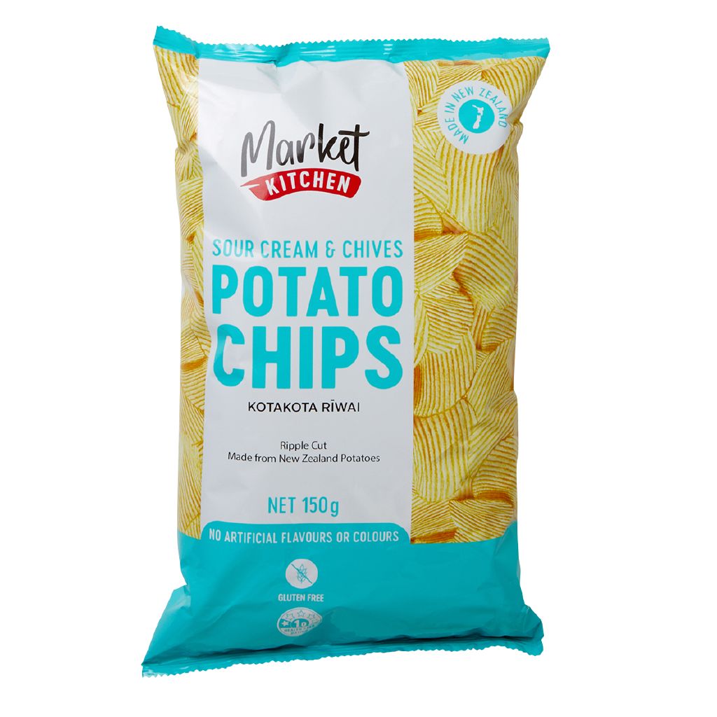 Market Kitchen Chips Sour Cream & Chives 150g The Warehouse