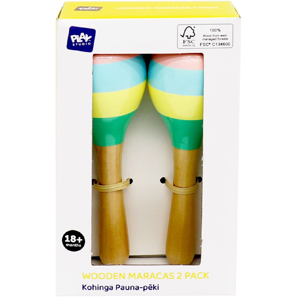 Play Studio Wooden Maracas 2 Pack The Warehouse