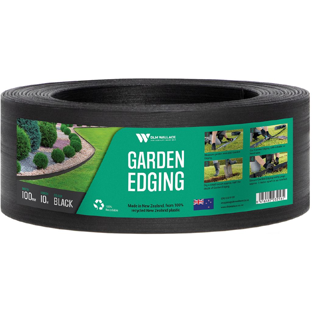 DLM Wallace Garden Edging Black 100mm x 10m The Warehouse