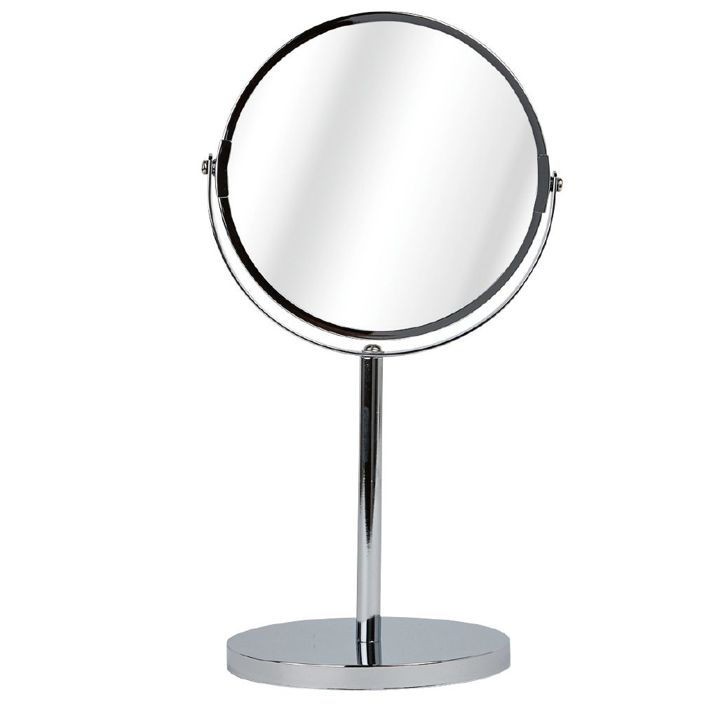 Living & Co Bathroom Mirror On Stand Chrome Plated Silver 17cm Silver