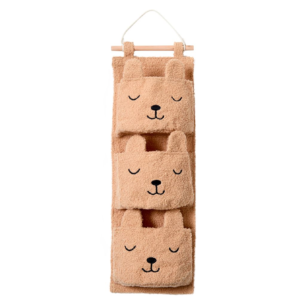 Living & Co Kids Boucle Bear Hanging Storage Brown Mid