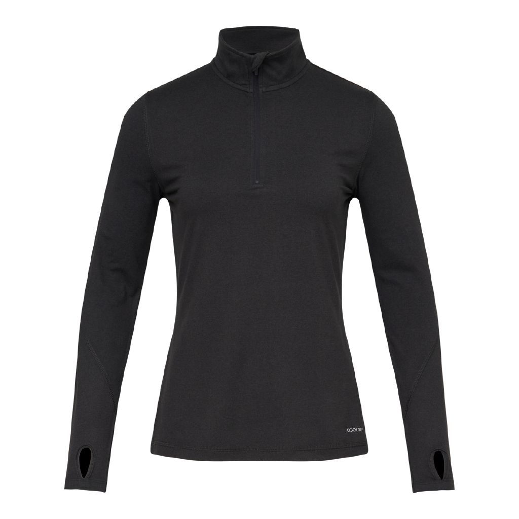 Active Intent Women's Quarter Zip Core Sweatshirt Black The Warehouse