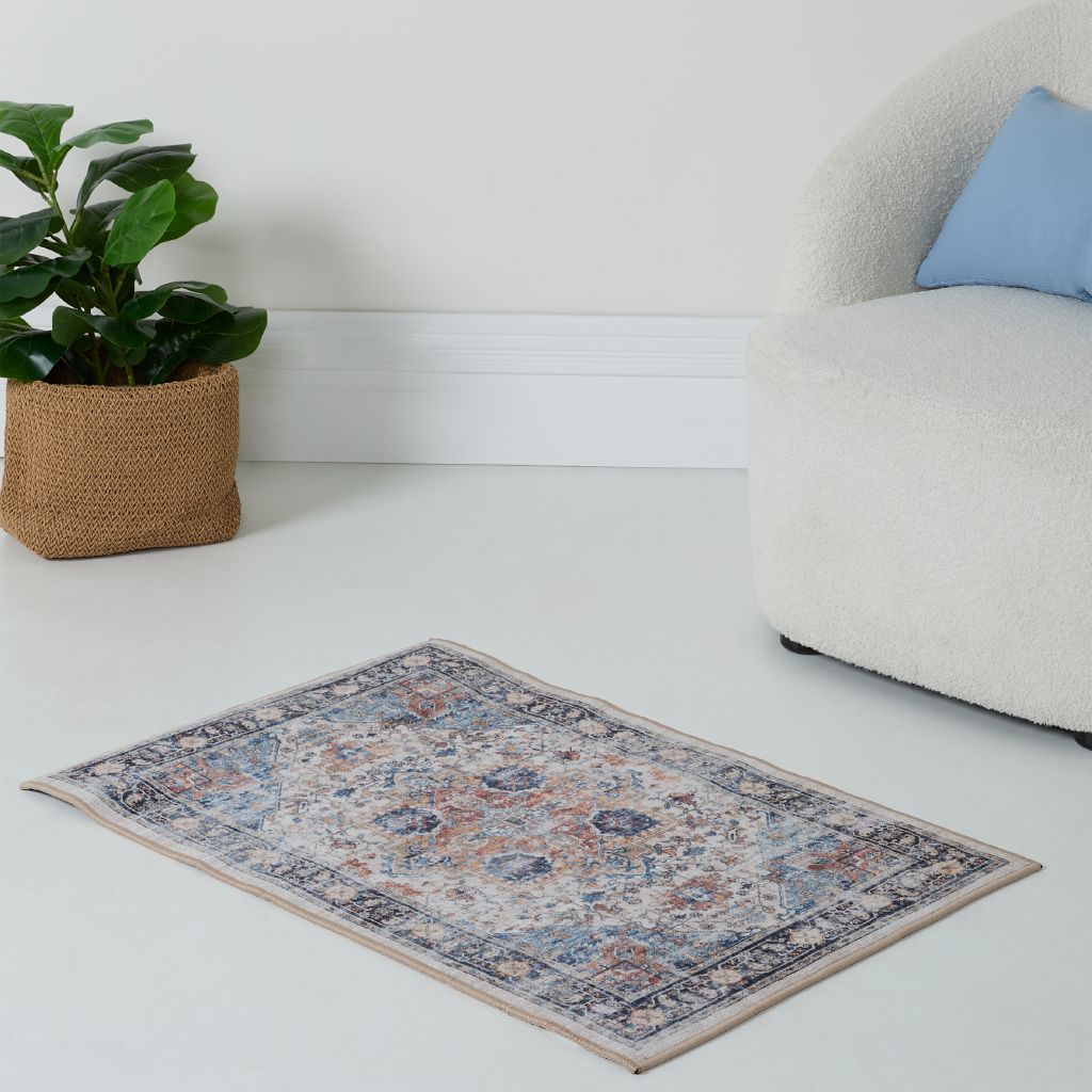 Living & Co Rug Poly Print Multi-Coloured 60cm x 90cm Multi-Coloured ...
