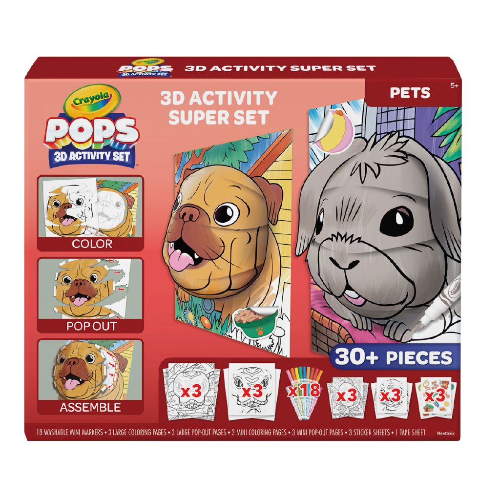 Crayola Pops 3d Activity Super Set Pets The Warehouse