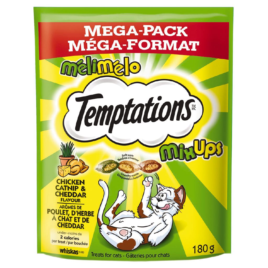 Temptations Mix Ups Chicken Catnip & Cheddar Mega Pack Cat Treats 180g