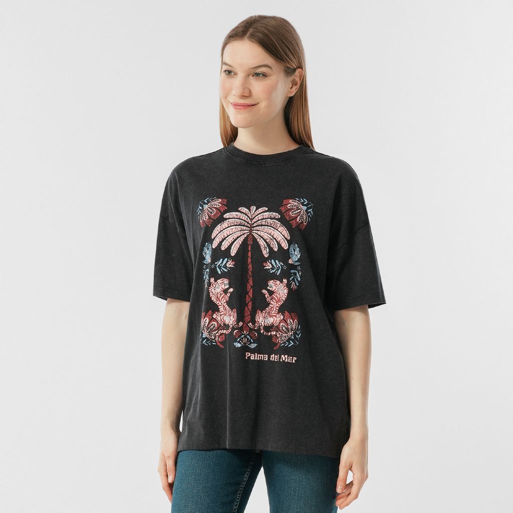 H&H Women's Short Sleeve Boyfriend Graphic Tee