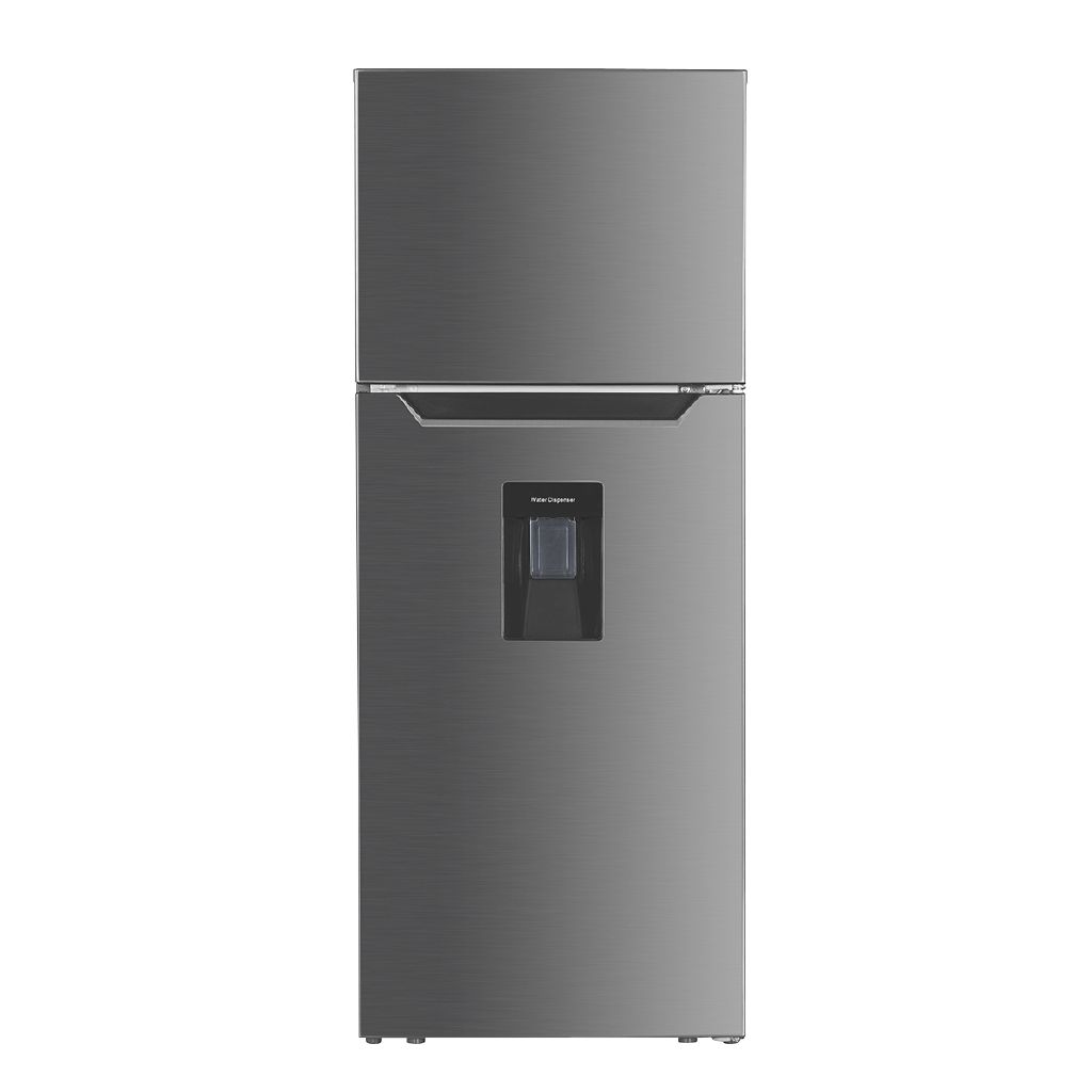 Akai Top Mount Fridge/Freezer with Water Dispenser 413L Stainless Steel