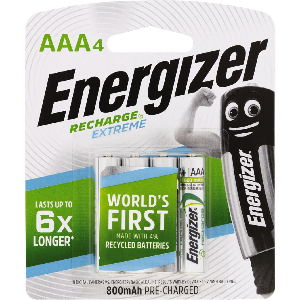 Energizer Rechargeable Batteries NiMH AAA 4 Pack The Warehouse