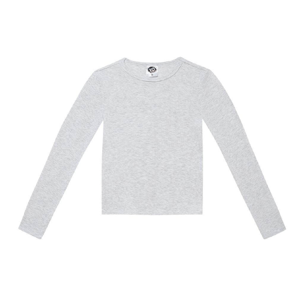 Young Original Long Sleeve Rib Crew Neck Top