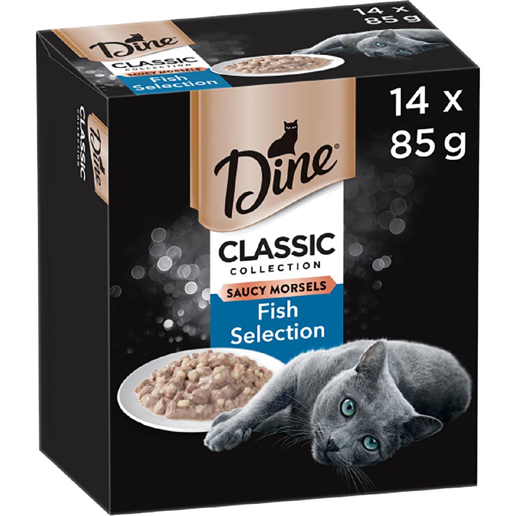 Dine Adult Wet Cat Food Fish Selection Trays 14 x 85g The Warehouse