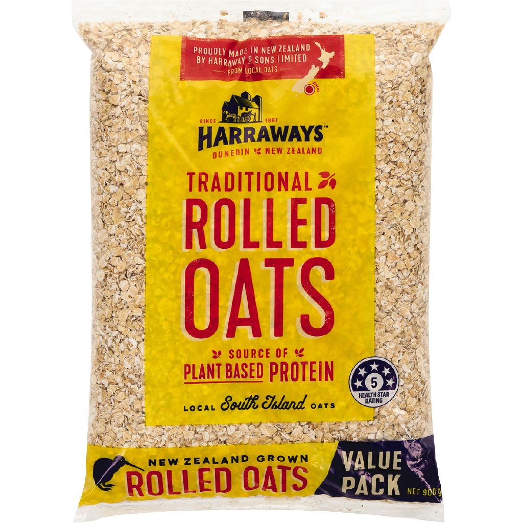 Harraways Rolled Oats Delicous Hearty NZ Rolled Oats 900g The Warehouse