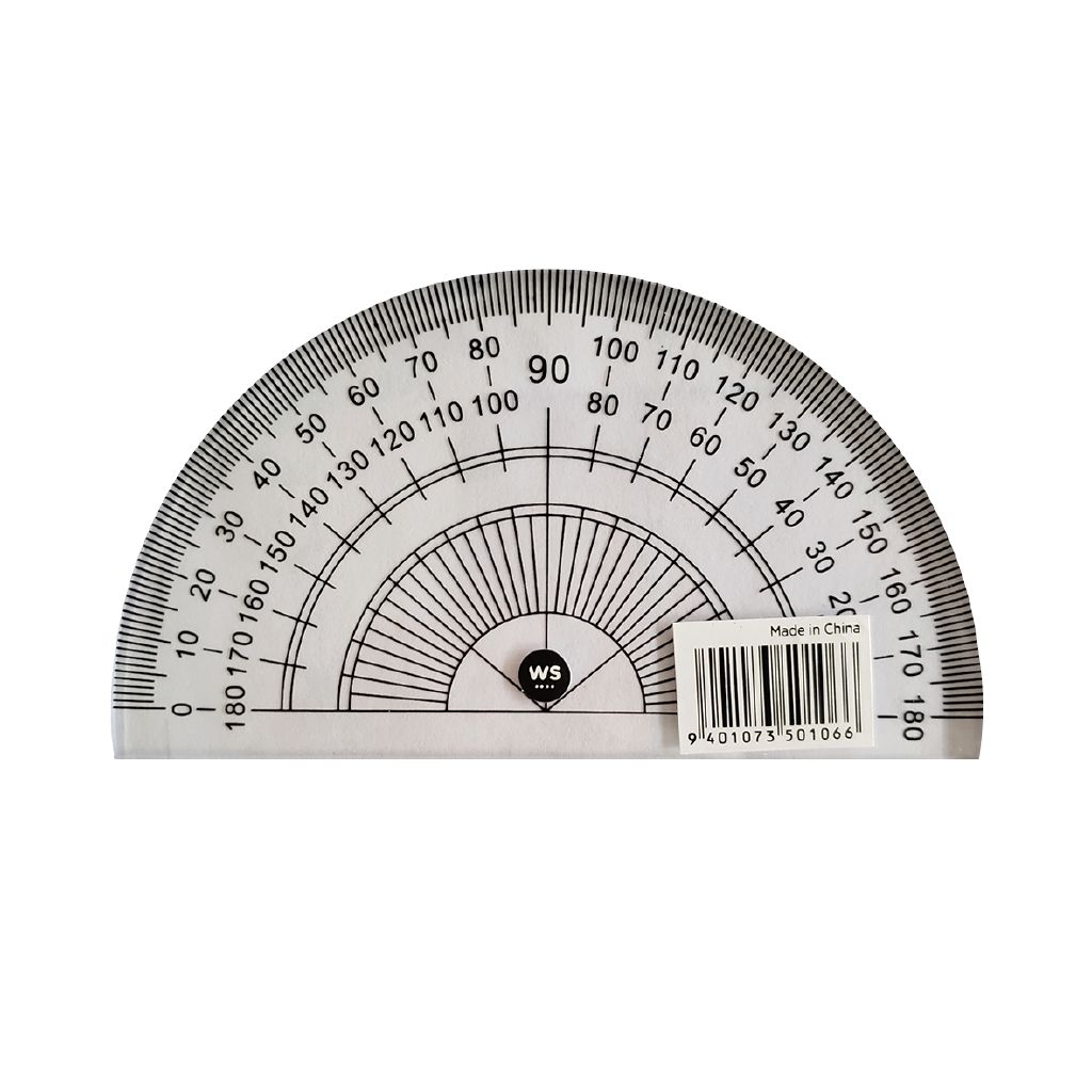 WS Recycled Plastic Protractor 180 degrees 10cm The Warehouse