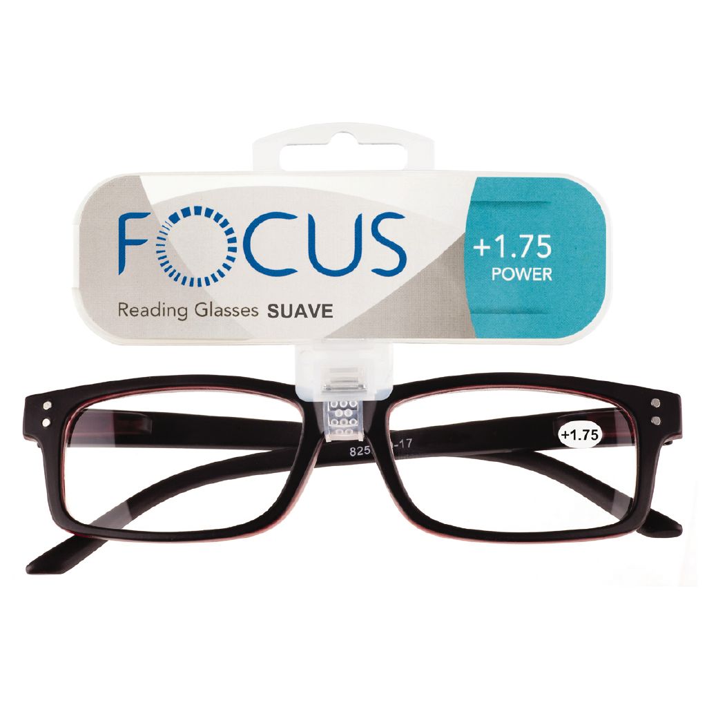 Focus Reading Glasses Men's Suave Power 1.75 The Warehouse