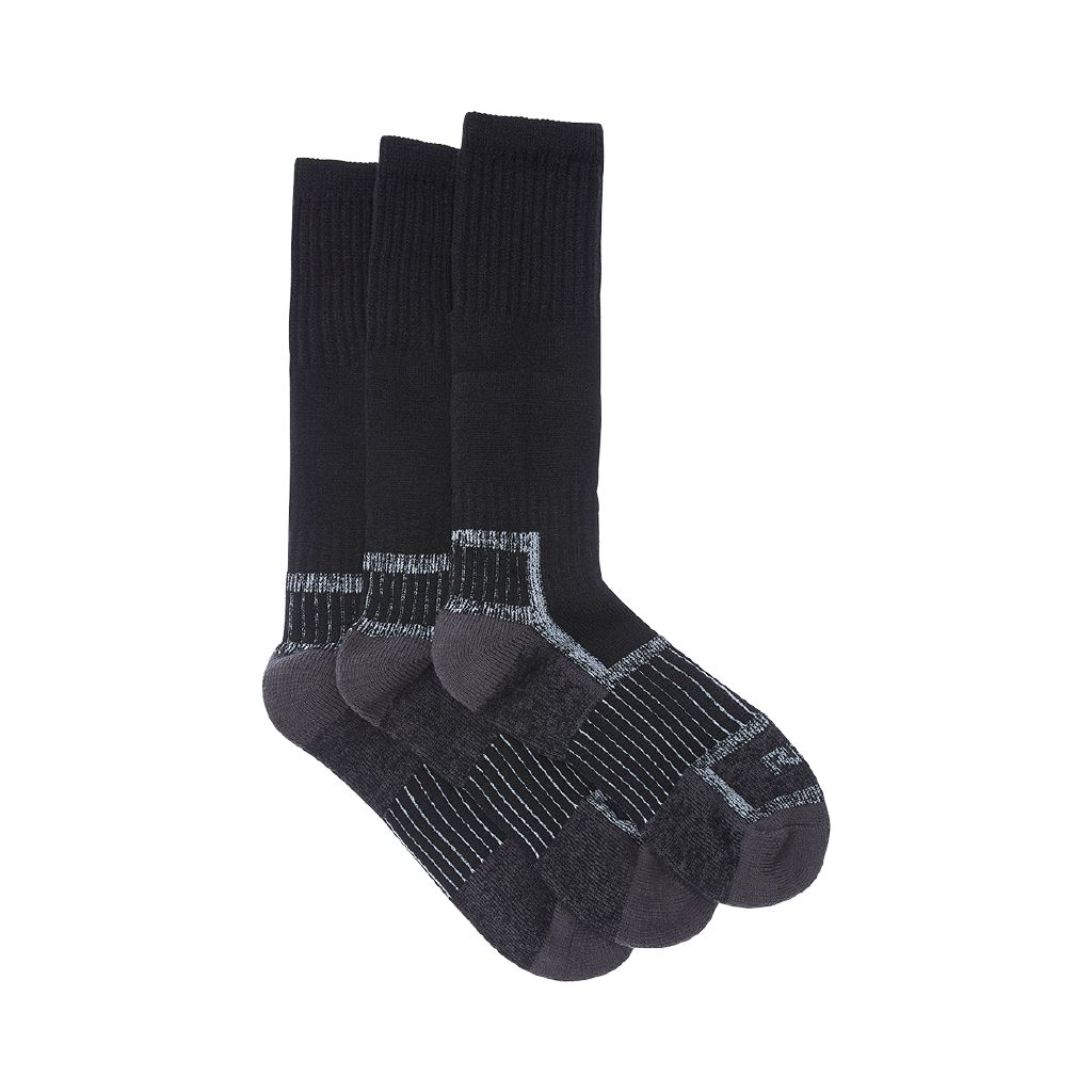Rio Men's Work Socks 3 Pack Black/Grey The Warehouse