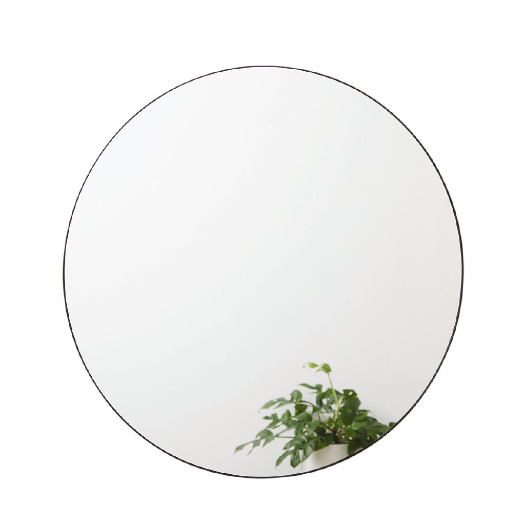Living & Co Round Wall Mirror Black 80cm Black The Warehouse