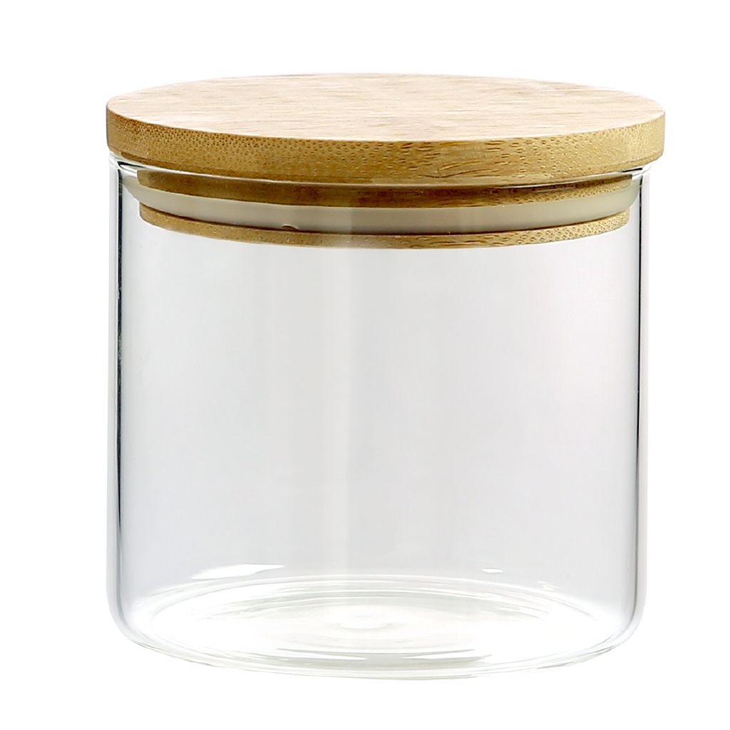 Living & Co Naturals Glass Canister with Bamboo Lid 500ml The Warehouse