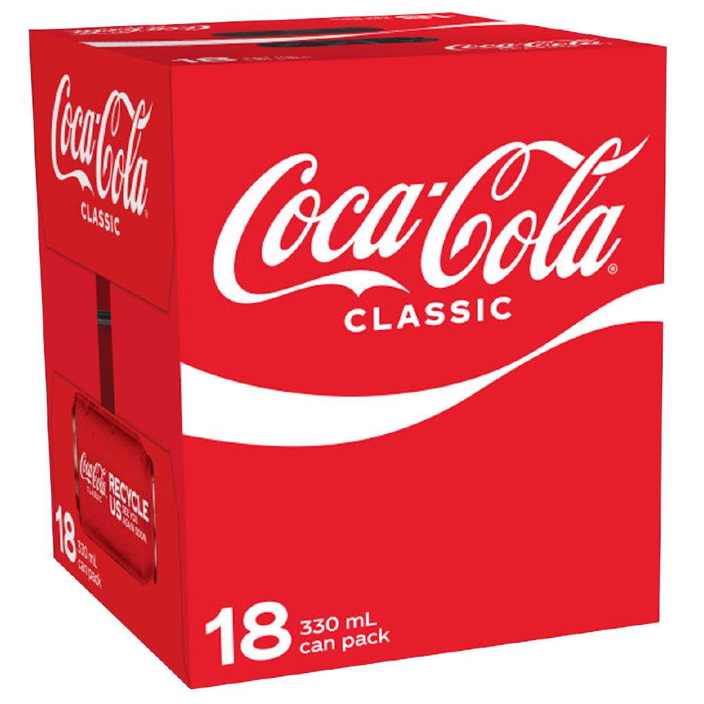 Coca Cola Cans 330ml 18 Pack | The Warehouse