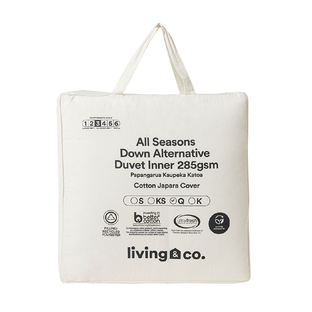Living & Co Duvet Inner All Season Down Alternative White White The