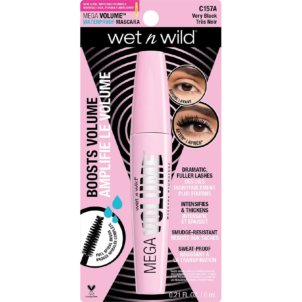 Wet n Wild Mega Volume Waterproof Mascara Very Black The Warehouse