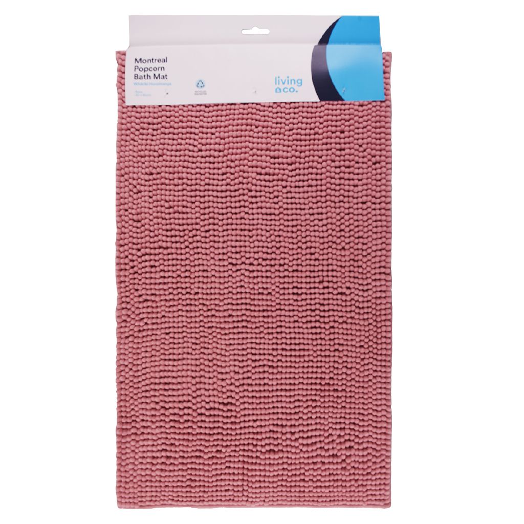 Living & Co Montreal Popcorn Bath Mat Rose Pink 50cm x 80cm Pink The