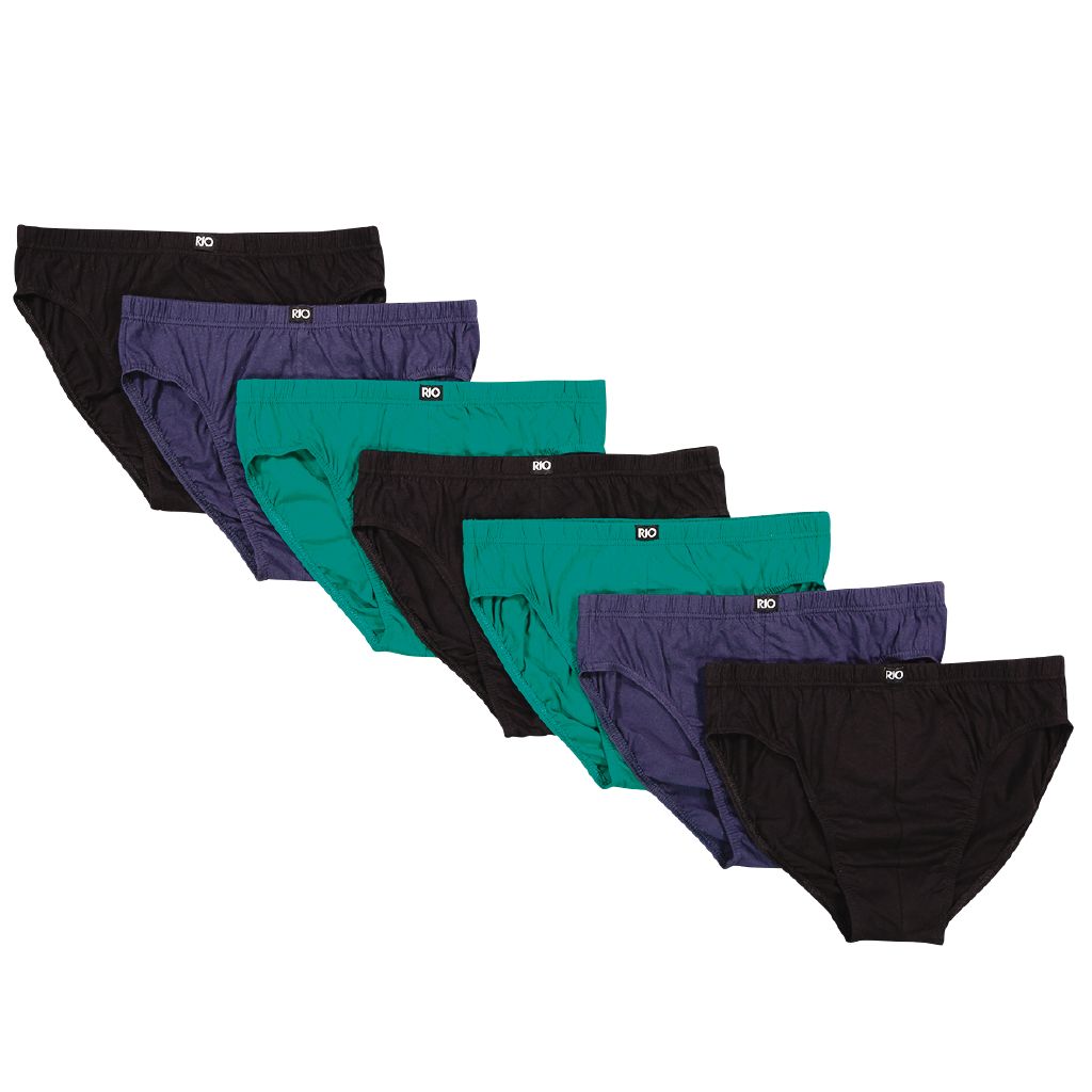 Rio Men's Hipster Brief 7 Pack Green/Black The Warehouse