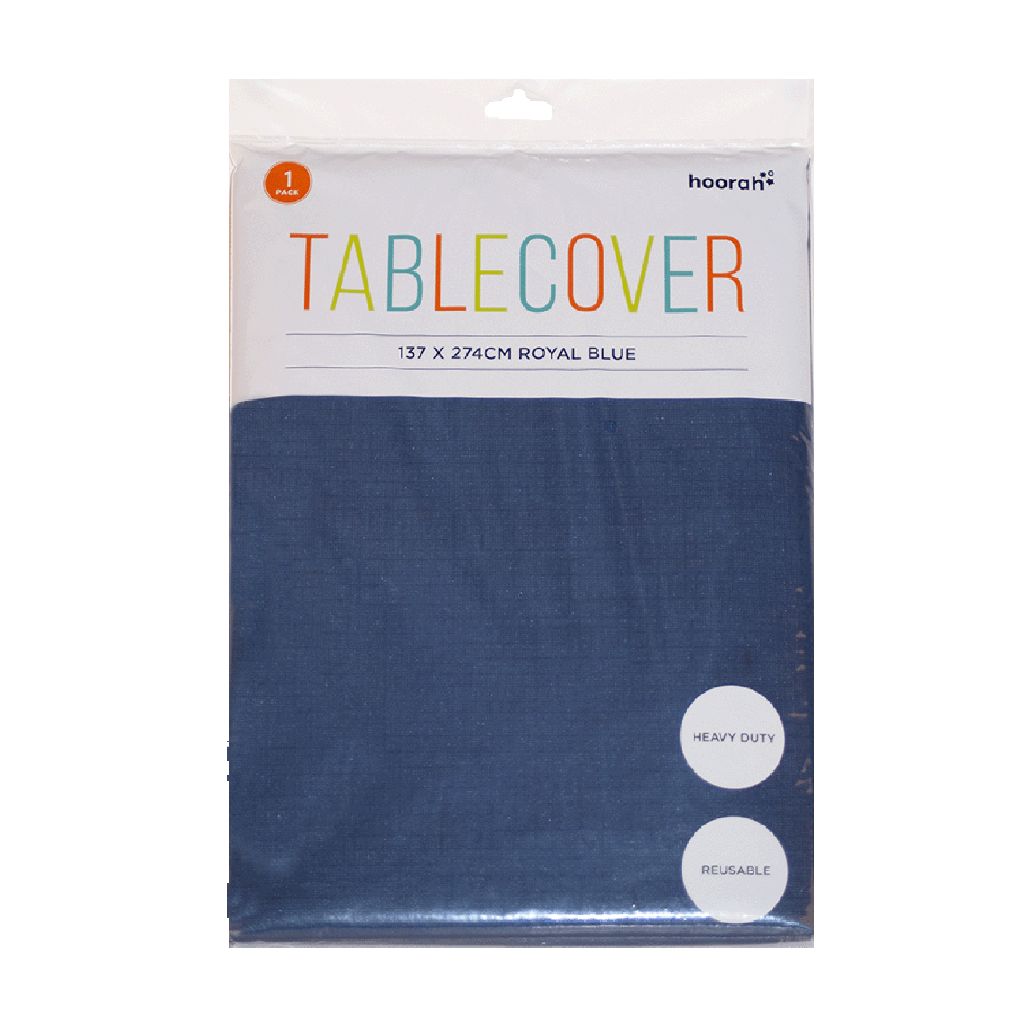 Hoorah Heavy Duty Reusable Tablecover Royal 137cm x 274cm Blue Mid Blue Mid The Warehouse