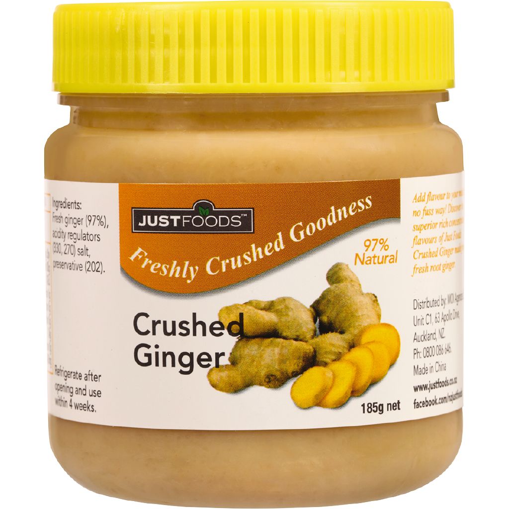 Just Foods Just Ginger 97 Pure & Natural Crushed Ginger 185g The