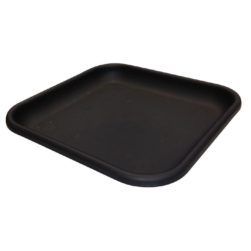 IP Plastics Square Saucer Resin Black 25cm Black The Warehouse