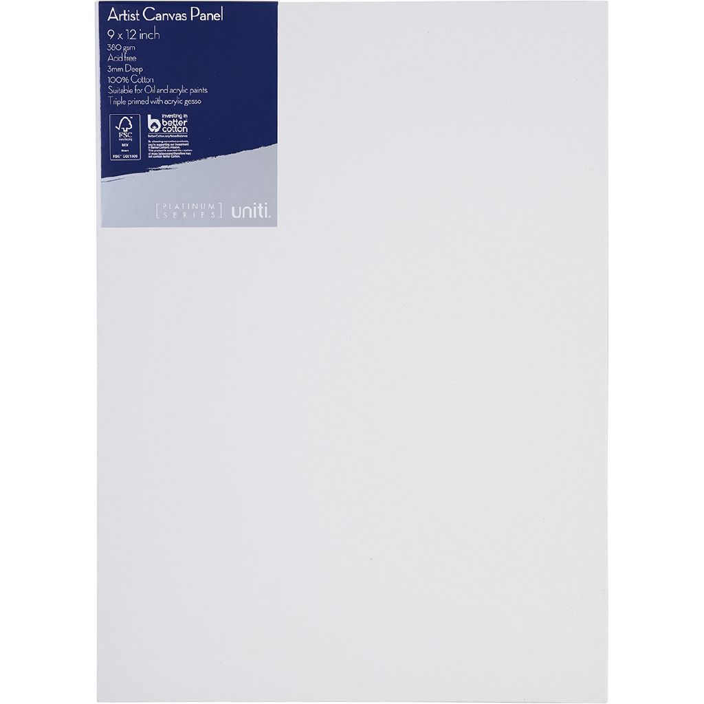 Uniti Canvas Panel 9 Inch x 12 Inch 380gsm | The Warehouse