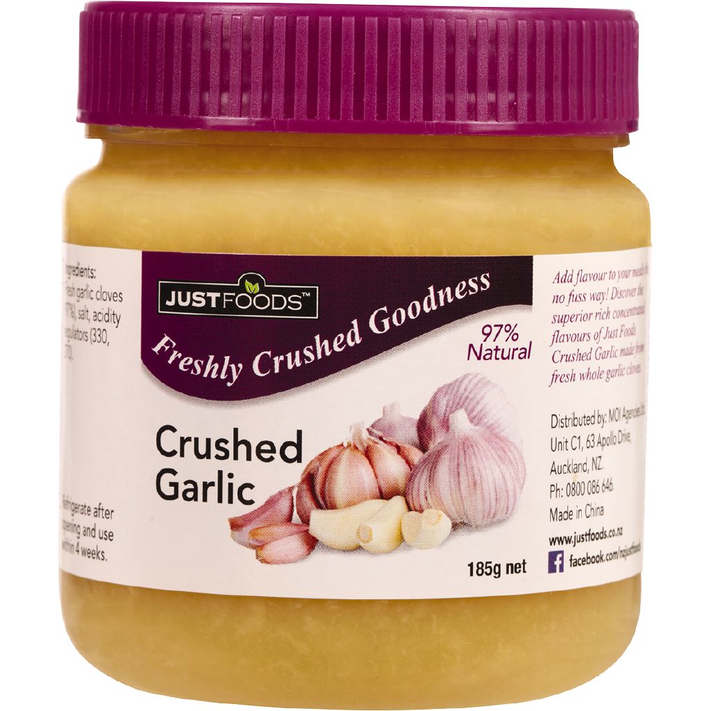 Just Foods Just Garlic 97 Pure & Natural Crushed Garlic 185g The