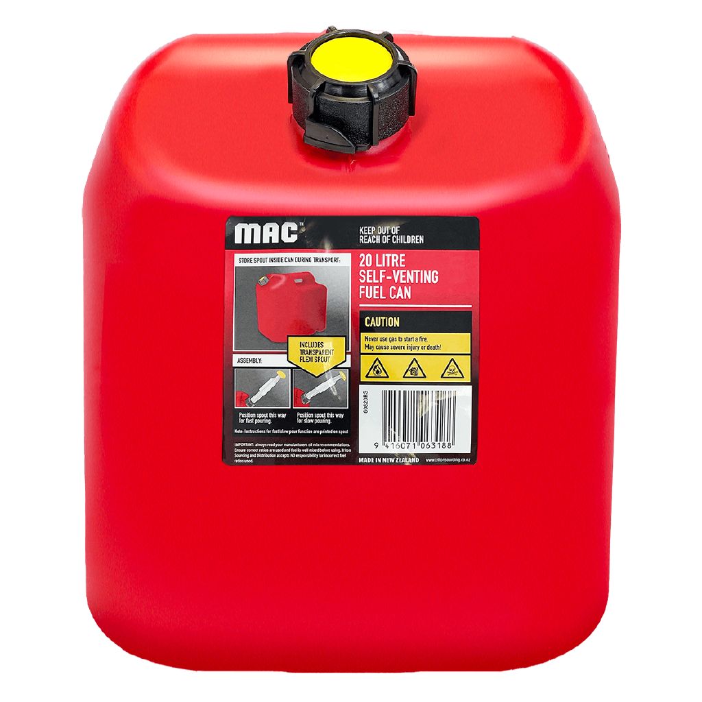 Mac SelfVenting Fuel Can Red 20L The Warehouse