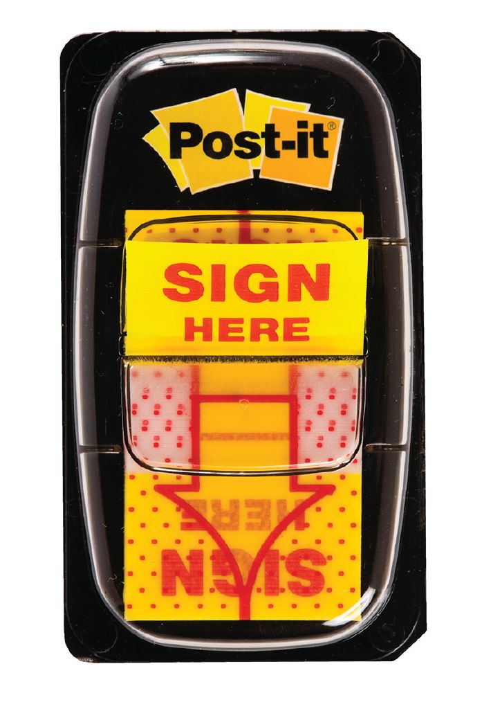 PostIt Flags 680Sh2 Sign Here 25.4mm x 43.2mm The Warehouse