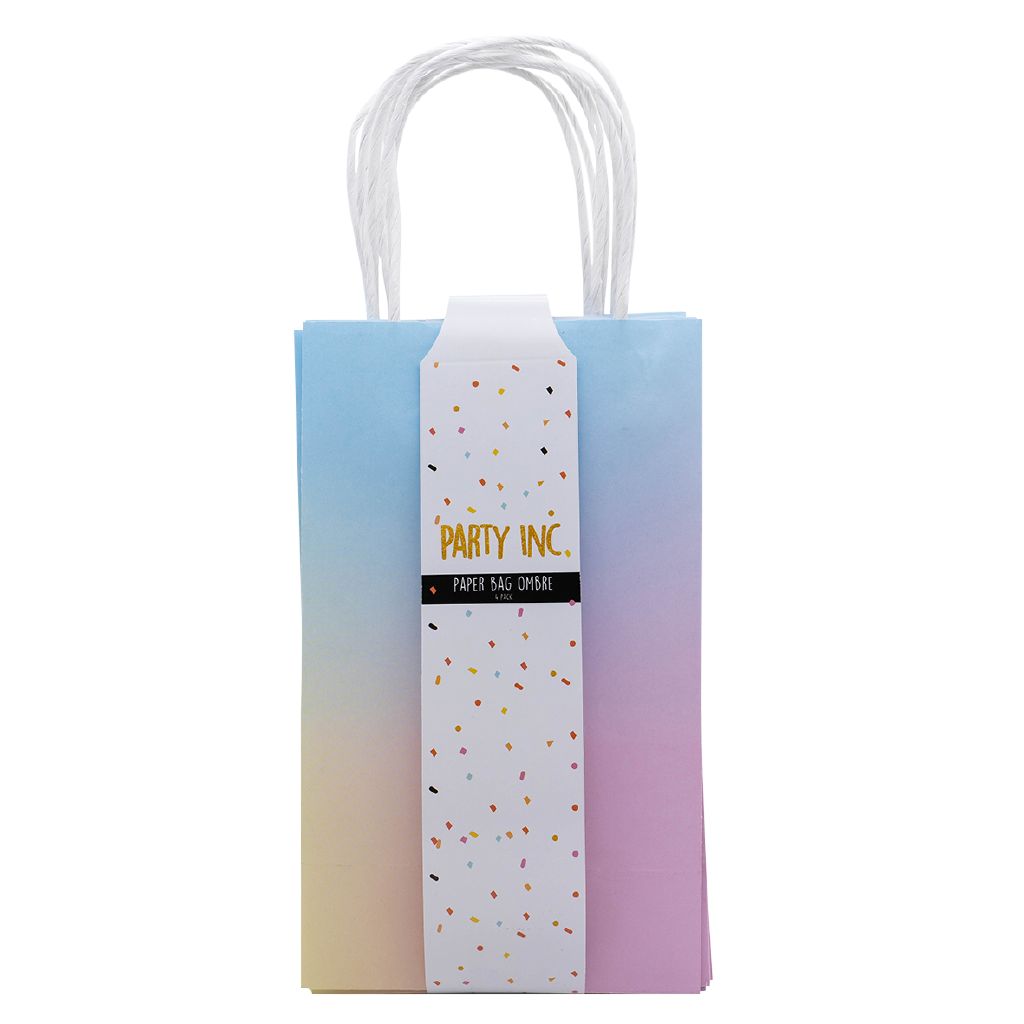 Party Inc Paper Bag 4 Pack Ombre | The Warehouse