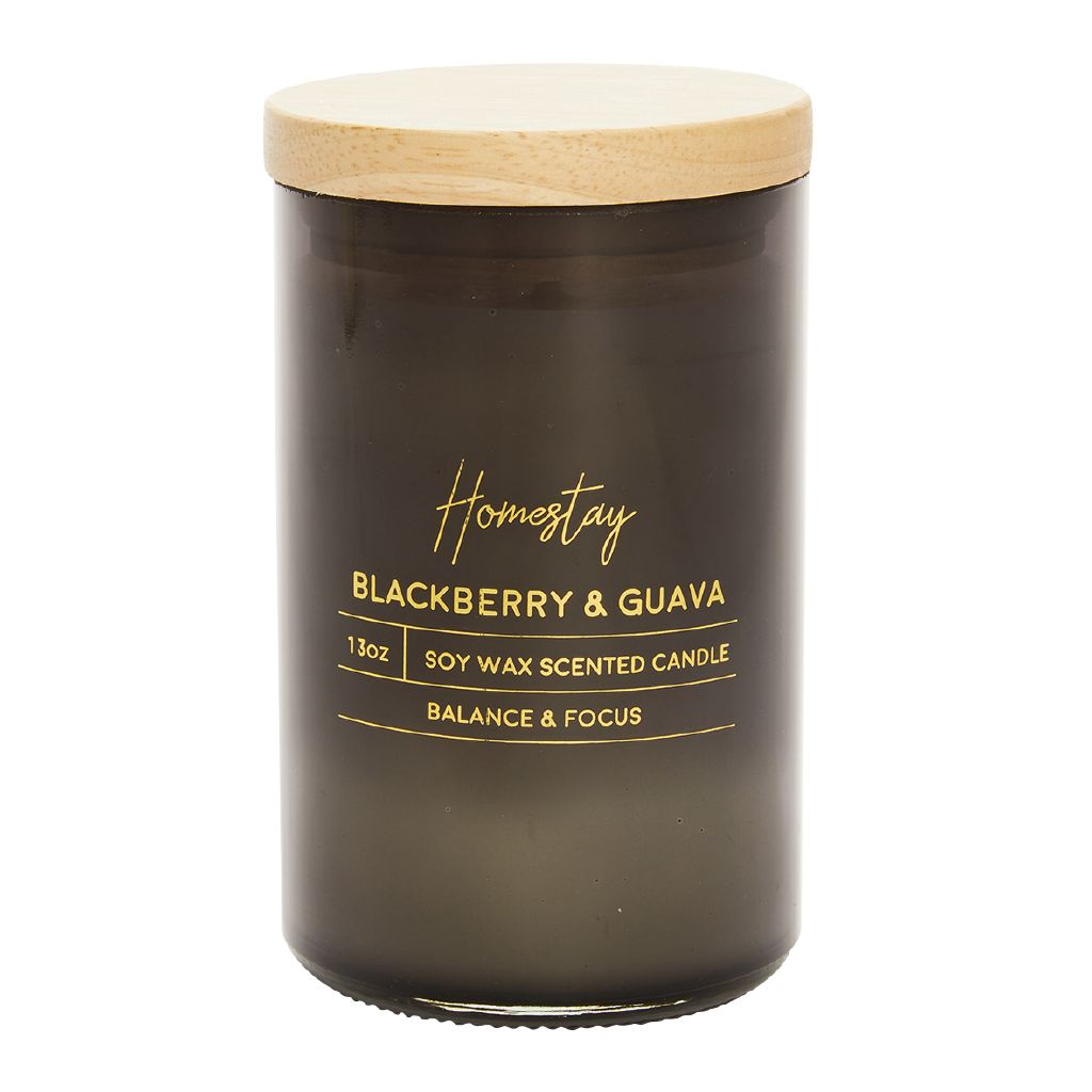 Living & Co Homestay Blackberry and Guava Candle Black Black The